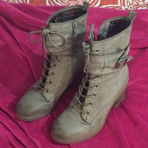 Guess Grey lace heel boots